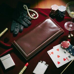 Vintage Antonio Scepi Italian Leather Clutch Shoulder Bag Brown